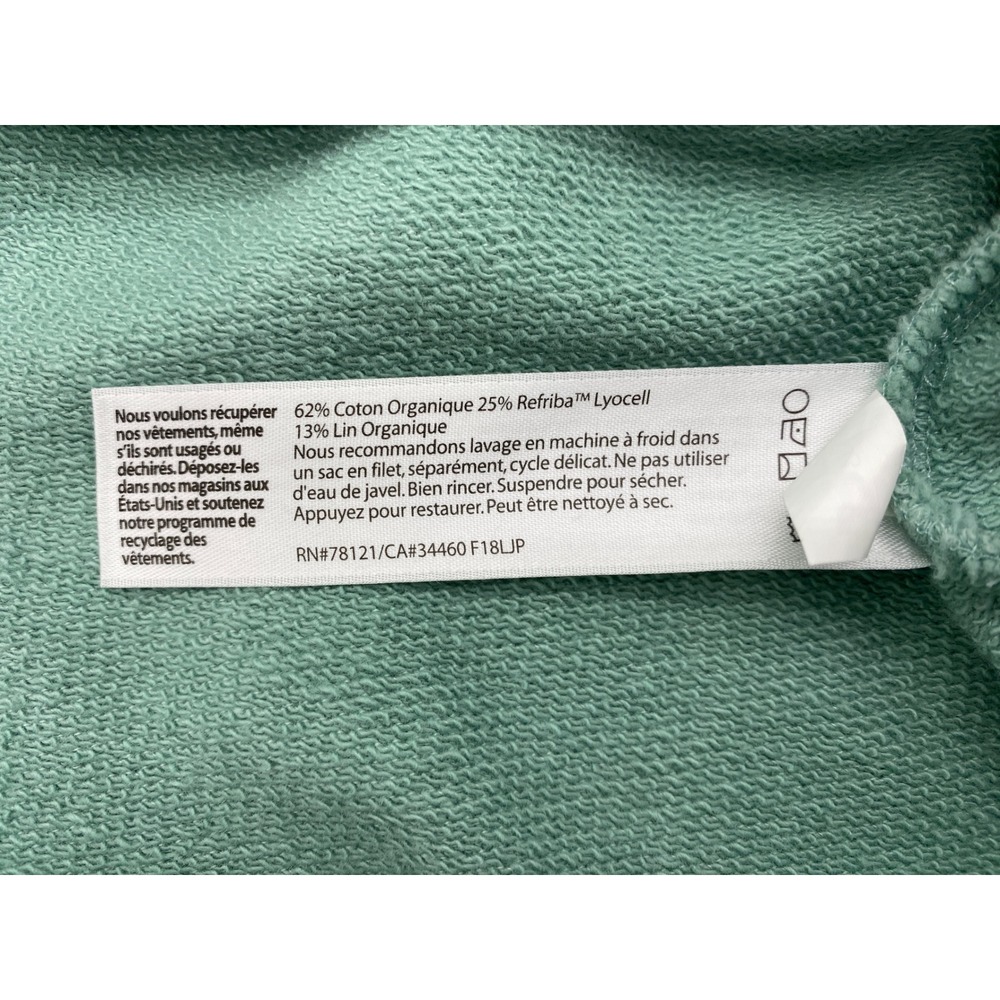 Eileen Fisher Organic Cotton Linen Lyocell Sweatshirt Sage Green Small S/P - Picture 4 of 14